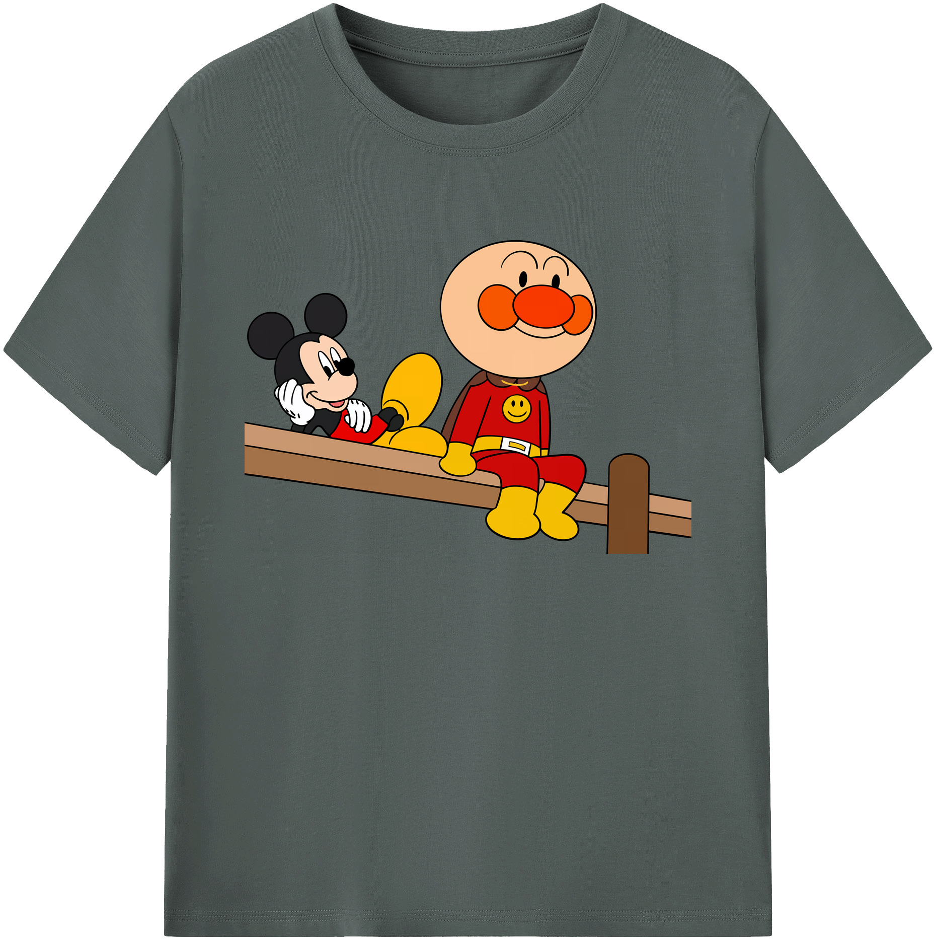（画像用） アンパンマン Anpanman 綿100％ メンズ半袖Tシャツ｜肌触りやわらか＆通気性